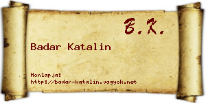 Badar Katalin névjegykártya